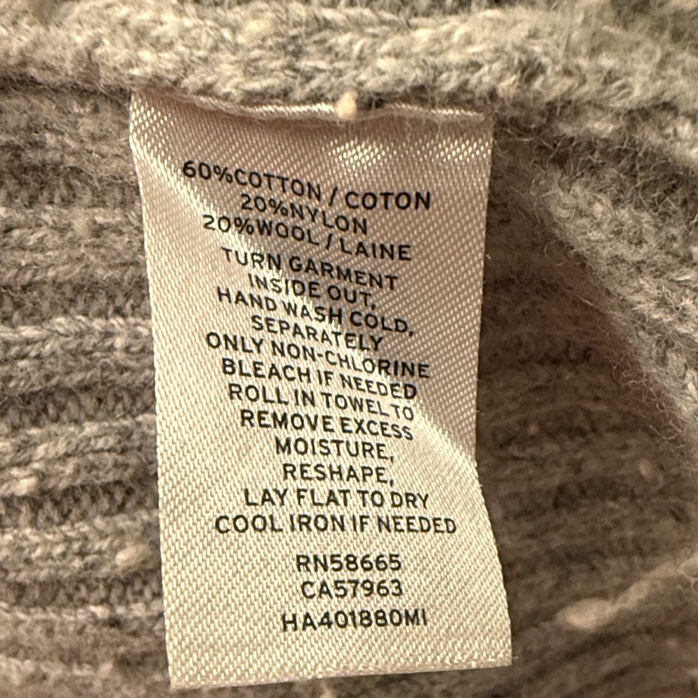 Halogen Ribbed Gray Turtleneck Sweater - Picture 3 of 6